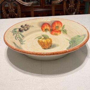 Decorative Ceramic Fruit Serving Bowl - Orange